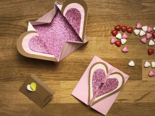scatola origami con cuore