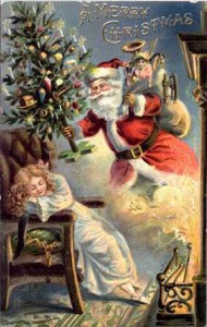 Cartolina Di Natale Vintage Mamma E Casalinga